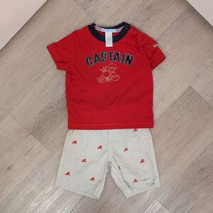Baby Janie and Jack Matching Set 3-6 Months Red Beige Lobster